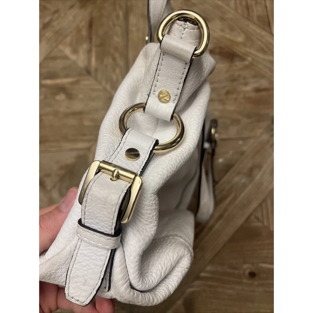 Michael Kors Leather Pebbled White Shoulder Bag Purse - STUNNER! - Picture 11 of 16